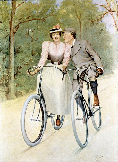 Koppel gaat fietsen, 1893 door Georges Debrock